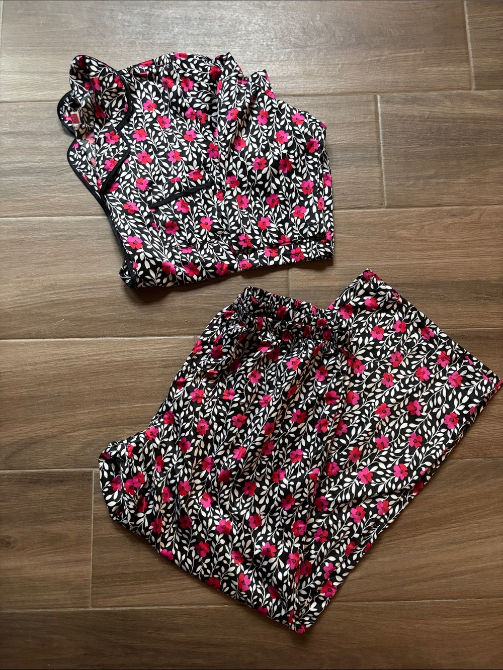 Kate Spade Floral Silk Pajama PJ Set